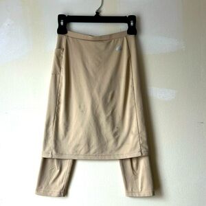 SNIGA GIRLS SIZE 12 ATHLETIC SKIRT A-LINE CAPRI LEGGING W POCKET - KHAKI